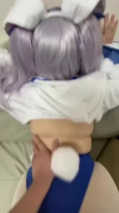 拉菲白丝兔女郎cos后入